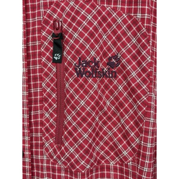 Jack Wolfskin Women’s XL Light Red Check Performance Hiking Outdoor Shirt - Picture 4 of 16